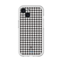 スリムプロテクションプレミアムケース［ Houndstooth Pattern Black with LANVIN en Bleu logo- ランバン 千鳥格子柄 ブラック ］