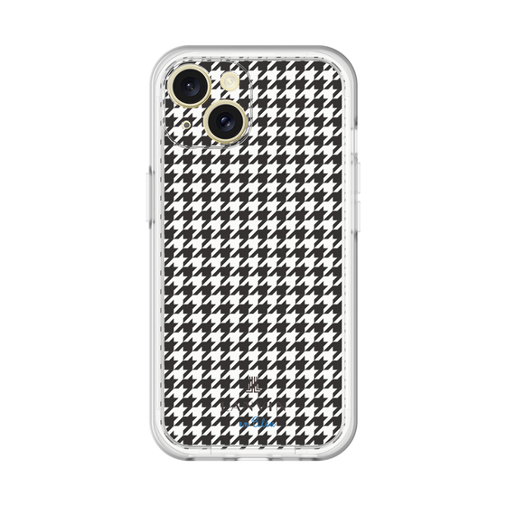 スリムプロテクションプレミアムケース［ Houndstooth Pattern Black with LANVIN en Bleu logo- ランバン 千鳥格子柄 ブラック ］