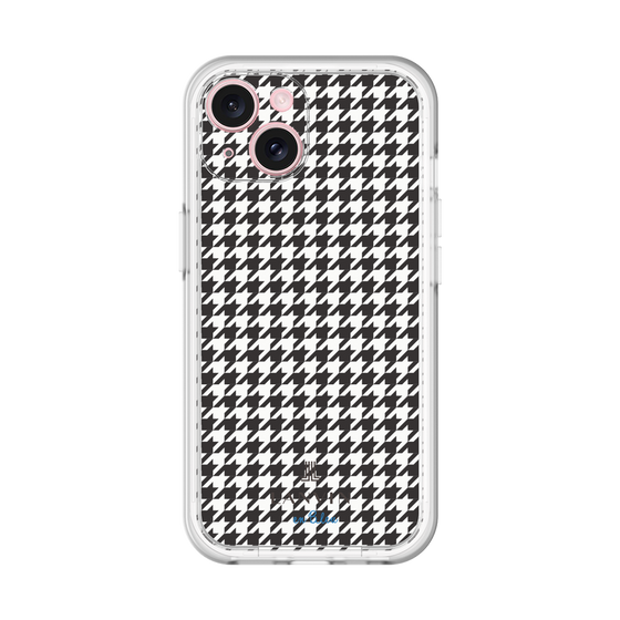 スリムプロテクションプレミアムケース［ Houndstooth Pattern Black with LANVIN en Bleu logo- ランバン 千鳥格子柄 ブラック ］