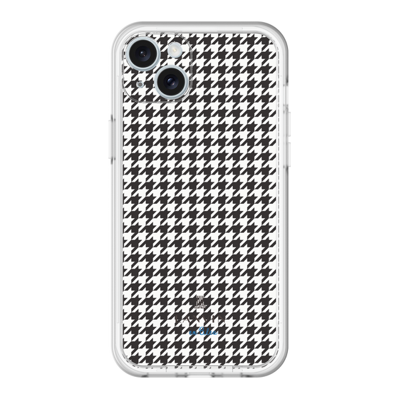 スリムプロテクションプレミアムケース［ Houndstooth Pattern Black with LANVIN en Bleu logo- ランバン 千鳥格子柄 ブラック ］