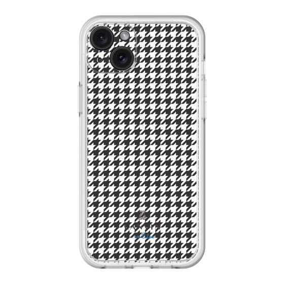 スリムプロテクションプレミアムケース［ Houndstooth Pattern Black with LANVIN en Bleu logo- ランバン 千鳥格子柄 ブラック ］