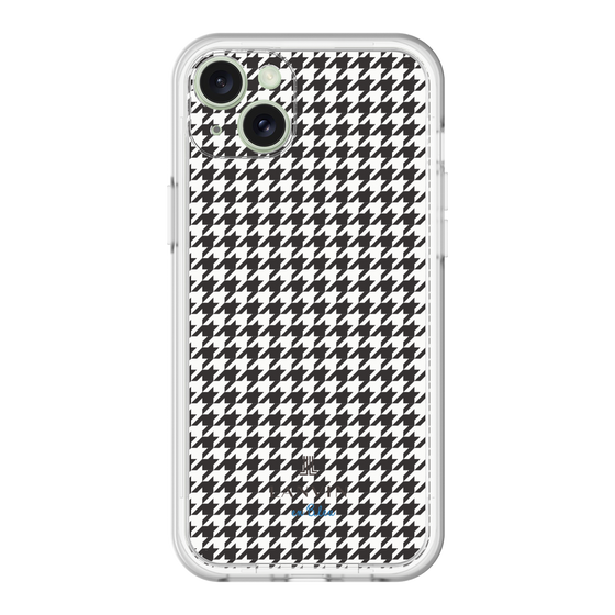 スリムプロテクションプレミアムケース［ Houndstooth Pattern Black with LANVIN en Bleu logo- ランバン 千鳥格子柄 ブラック ］