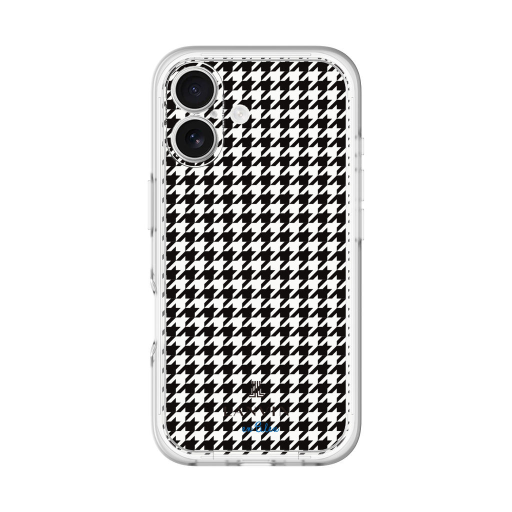 Houndstooth Pattern Black with LANVIN en Bleu logo- ランバン 千鳥格子柄 ブラック