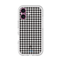 スリムプロテクションプレミアムケース［ Houndstooth Pattern Black with LANVIN en Bleu logo- ランバン 千鳥格子柄 ブラック ］