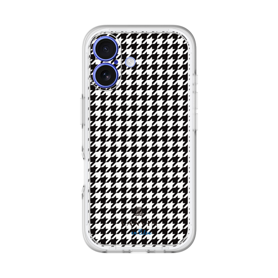 スリムプロテクションプレミアムケース［ Houndstooth Pattern Black with LANVIN en Bleu logo- ランバン 千鳥格子柄 ブラック ］
