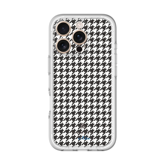 スリムプロテクションプレミアムケース［ Houndstooth Pattern Black with LANVIN en Bleu logo- ランバン 千鳥格子柄 ブラック ］