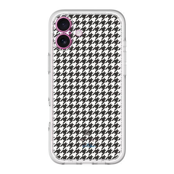 スリムプロテクションプレミアムケース［ Houndstooth Pattern Black with LANVIN en Bleu logo- ランバン 千鳥格子柄 ブラック ］