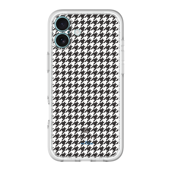 スリムプロテクションプレミアムケース［ Houndstooth Pattern Black with LANVIN en Bleu logo- ランバン 千鳥格子柄 ブラック ］