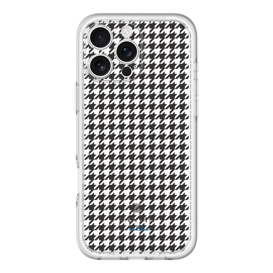 スリムプロテクションプレミアムケース［ Houndstooth Pattern Black with LANVIN en Bleu logo- ランバン 千鳥格子柄 ブラック ］