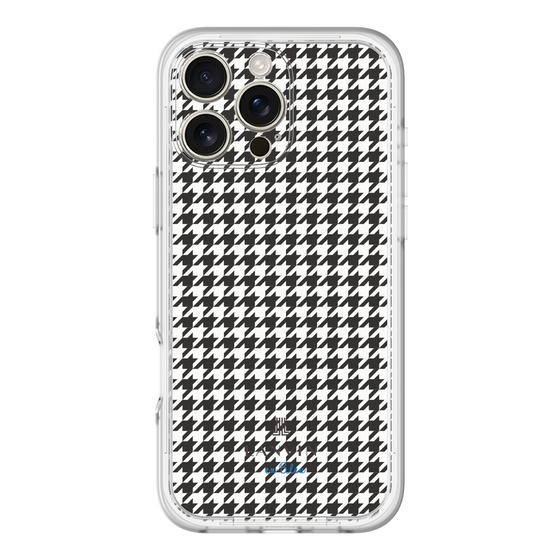 スリムプロテクションプレミアムケース［ Houndstooth Pattern Black with LANVIN en Bleu logo- ランバン 千鳥格子柄 ブラック ］