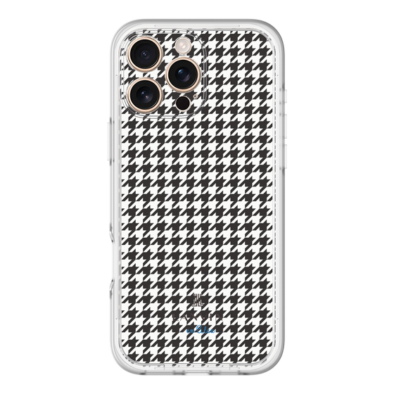 スリムプロテクションプレミアムケース［ Houndstooth Pattern Black with LANVIN en Bleu logo- ランバン 千鳥格子柄 ブラック ］
