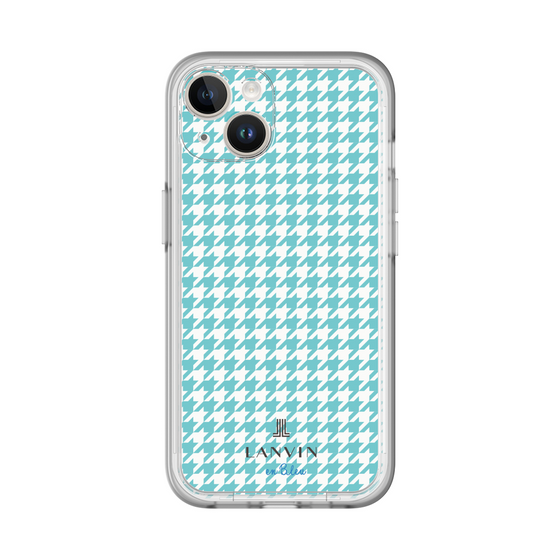 スリムプロテクションプレミアムケース［ Houndstooth Pattern Blue with LANVIN en Bleu logo- ランバン 千鳥格子柄 ブルー ］