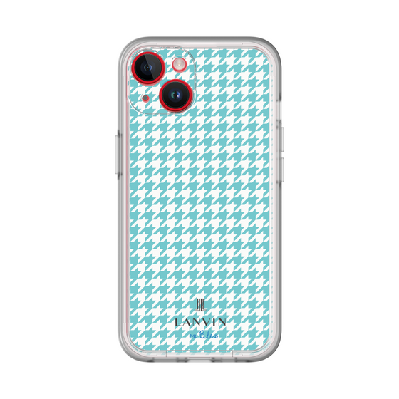 スリムプロテクションプレミアムケース［ Houndstooth Pattern Blue with LANVIN en Bleu logo- ランバン 千鳥格子柄 ブルー ］