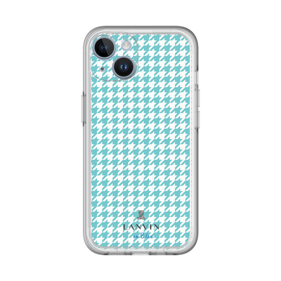 スリムプロテクションプレミアムケース［ Houndstooth Pattern Blue with LANVIN en Bleu logo- ランバン 千鳥格子柄 ブルー ］