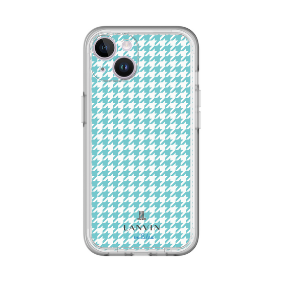 スリムプロテクションプレミアムケース［ Houndstooth Pattern Blue with LANVIN en Bleu logo- ランバン 千鳥格子柄 ブルー ］