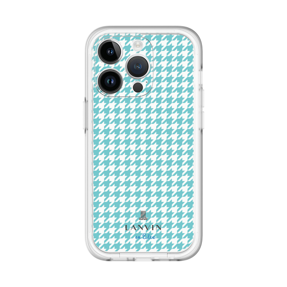 スリムプロテクションプレミアムケース［ Houndstooth Pattern Blue with LANVIN en Bleu logo- ランバン 千鳥格子柄 ブルー ］