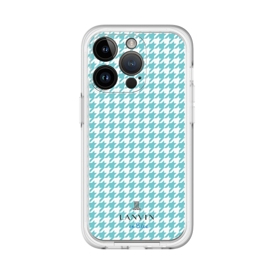 スリムプロテクションプレミアムケース［ Houndstooth Pattern Blue with LANVIN en Bleu logo- ランバン 千鳥格子柄 ブルー ］