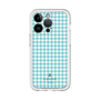 スリムプロテクションプレミアムケース［ Houndstooth Pattern Blue with LANVIN en Bleu logo- ランバン 千鳥格子柄 ブルー ］