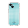 スリムプロテクションプレミアムケース［ Houndstooth Pattern Blue with LANVIN en Bleu logo- ランバン 千鳥格子柄 ブルー ］