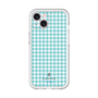 スリムプロテクションプレミアムケース［ Houndstooth Pattern Blue with LANVIN en Bleu logo- ランバン 千鳥格子柄 ブルー ］