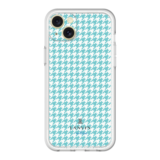 スリムプロテクションプレミアムケース［ Houndstooth Pattern Blue with LANVIN en Bleu logo- ランバン 千鳥格子柄 ブルー ］