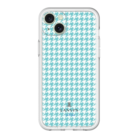 スリムプロテクションプレミアムケース［ Houndstooth Pattern Blue with LANVIN en Bleu logo- ランバン 千鳥格子柄 ブルー ］