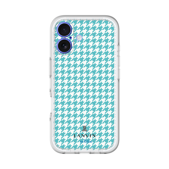 スリムプロテクションプレミアムケース［ Houndstooth Pattern Blue with LANVIN en Bleu logo- ランバン 千鳥格子柄 ブルー ］