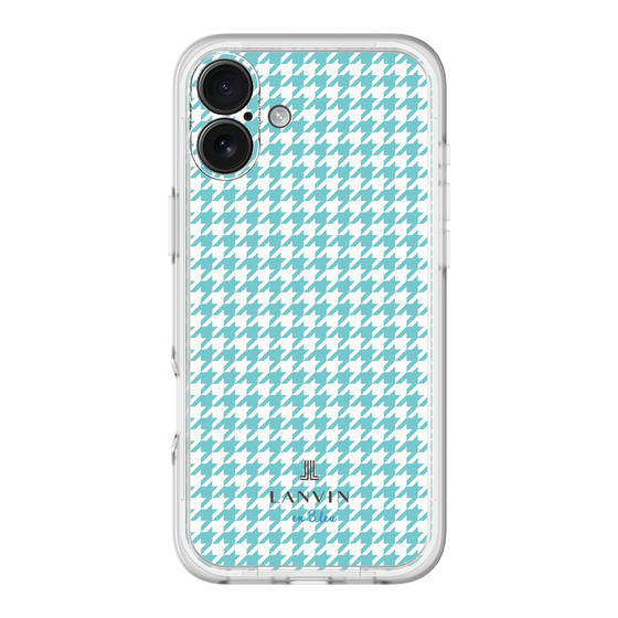スリムプロテクションプレミアムケース［ Houndstooth Pattern Blue with LANVIN en Bleu logo- ランバン 千鳥格子柄 ブルー ］