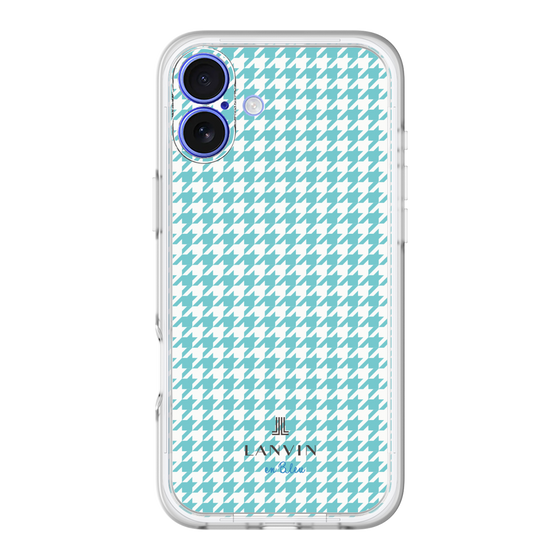 スリムプロテクションプレミアムケース［ Houndstooth Pattern Blue with LANVIN en Bleu logo- ランバン 千鳥格子柄 ブルー ］