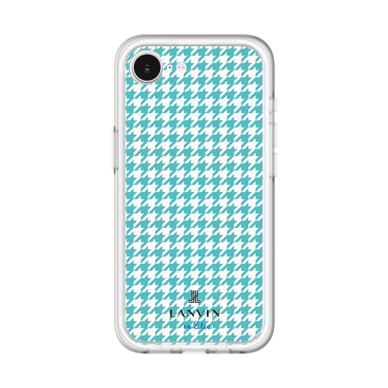 スリムプロテクションプレミアムケース［ Houndstooth Pattern Blue with LANVIN en Bleu logo- ランバン 千鳥格子柄 ブルー ］
