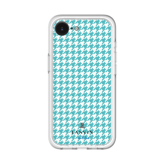スリムプロテクションプレミアムケース［ Houndstooth Pattern Blue with LANVIN en Bleu logo- ランバン 千鳥格子柄 ブルー ］