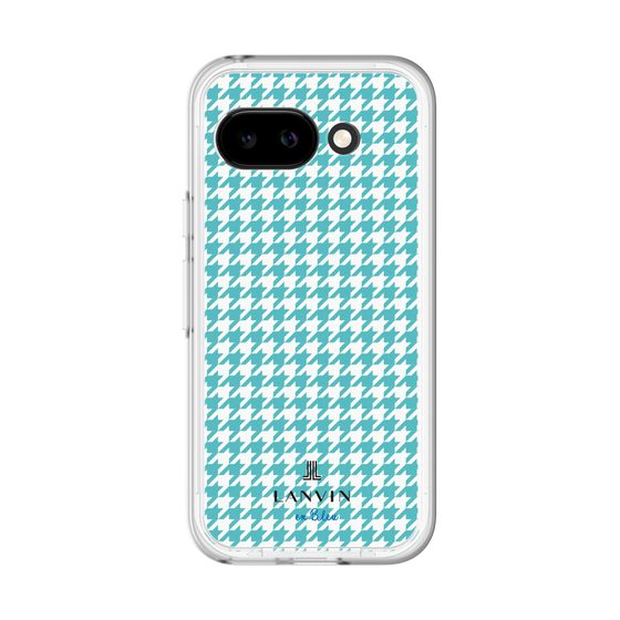 スリムプロテクションプレミアムケース［ Houndstooth Pattern Blue with LANVIN en Bleu logo- ランバン 千鳥格子柄 ブルー ］