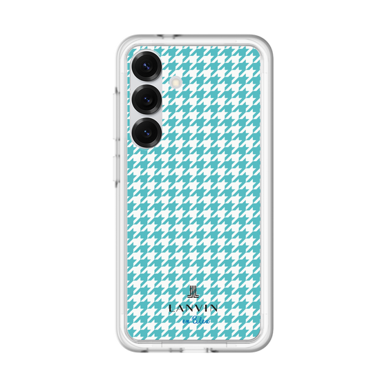 スリムプロテクションプレミアムケース［ Houndstooth Pattern Blue with LANVIN en Bleu logo- ランバン 千鳥格子柄 ブルー ］