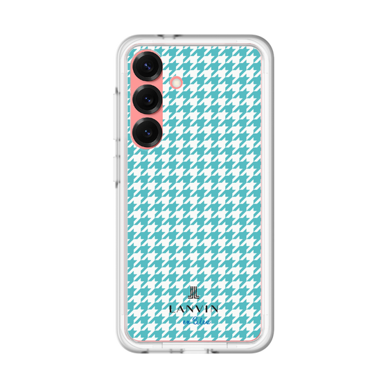 スリムプロテクションプレミアムケース［ Houndstooth Pattern Blue with LANVIN en Bleu logo- ランバン 千鳥格子柄 ブルー ］