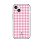 スリムプロテクションプレミアムケース［ Houndstooth Pattern Pink with LANVIN en Bleu logo- ランバン 千鳥格子柄 ピンク ］