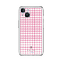 スリムプロテクションプレミアムケース［ Houndstooth Pattern Pink with LANVIN en Bleu logo- ランバン 千鳥格子柄 ピンク ］