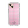 スリムプロテクションプレミアムケース［ Houndstooth Pattern Pink with LANVIN en Bleu logo- ランバン 千鳥格子柄 ピンク ］