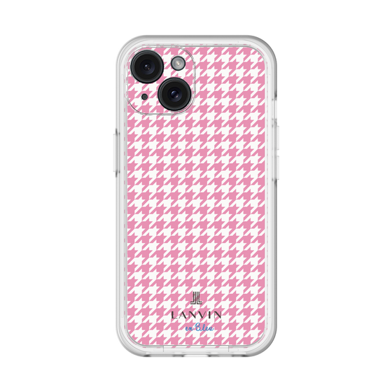 スリムプロテクションプレミアムケース［ Houndstooth Pattern Pink with LANVIN en Bleu logo- ランバン 千鳥格子柄 ピンク ］