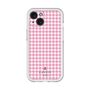 スリムプロテクションプレミアムケース［ Houndstooth Pattern Pink with LANVIN en Bleu logo- ランバン 千鳥格子柄 ピンク ］