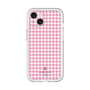 スリムプロテクションプレミアムケース［ Houndstooth Pattern Pink with LANVIN en Bleu logo- ランバン 千鳥格子柄 ピンク ］