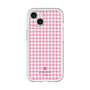 スリムプロテクションプレミアムケース［ Houndstooth Pattern Pink with LANVIN en Bleu logo- ランバン 千鳥格子柄 ピンク ］