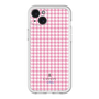 スリムプロテクションプレミアムケース［ Houndstooth Pattern Pink with LANVIN en Bleu logo- ランバン 千鳥格子柄 ピンク ］