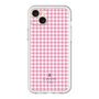 スリムプロテクションプレミアムケース［ Houndstooth Pattern Pink with LANVIN en Bleu logo- ランバン 千鳥格子柄 ピンク ］