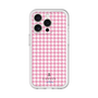 スリムプロテクションプレミアムケース［ Houndstooth Pattern Pink with LANVIN en Bleu logo- ランバン 千鳥格子柄 ピンク ］