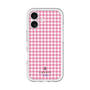 スリムプロテクションプレミアムケース［ Houndstooth Pattern Pink with LANVIN en Bleu logo- ランバン 千鳥格子柄 ピンク ］
