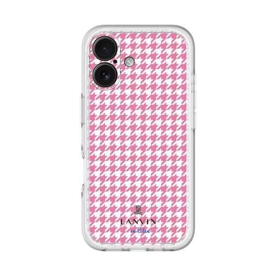 スリムプロテクションプレミアムケース［ Houndstooth Pattern Pink with LANVIN en Bleu logo- ランバン 千鳥格子柄 ピンク ］