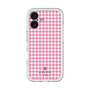 スリムプロテクションプレミアムケース［ Houndstooth Pattern Pink with LANVIN en Bleu logo- ランバン 千鳥格子柄 ピンク ］