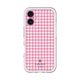 スリムプロテクションプレミアムケース［ Houndstooth Pattern Pink with LANVIN en Bleu logo- ランバン 千鳥格子柄 ピンク ］