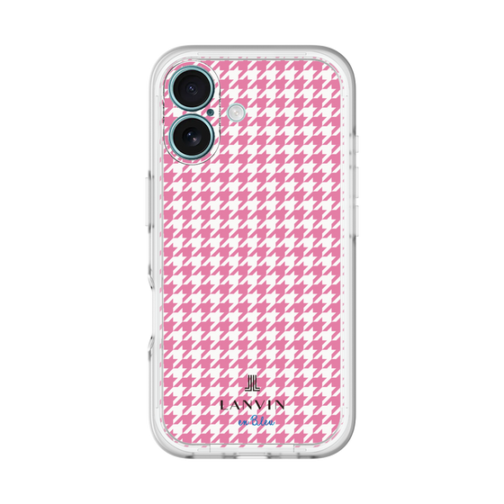 スリムプロテクションプレミアムケース［ Houndstooth Pattern Pink with LANVIN en Bleu logo- ランバン 千鳥格子柄 ピンク ］