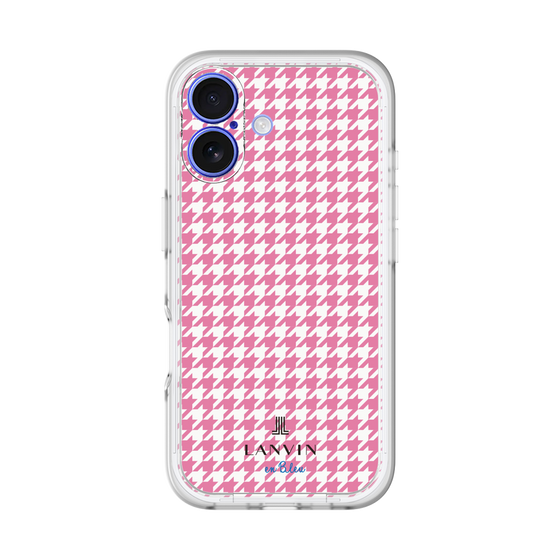 スリムプロテクションプレミアムケース［ Houndstooth Pattern Pink with LANVIN en Bleu logo- ランバン 千鳥格子柄 ピンク ］